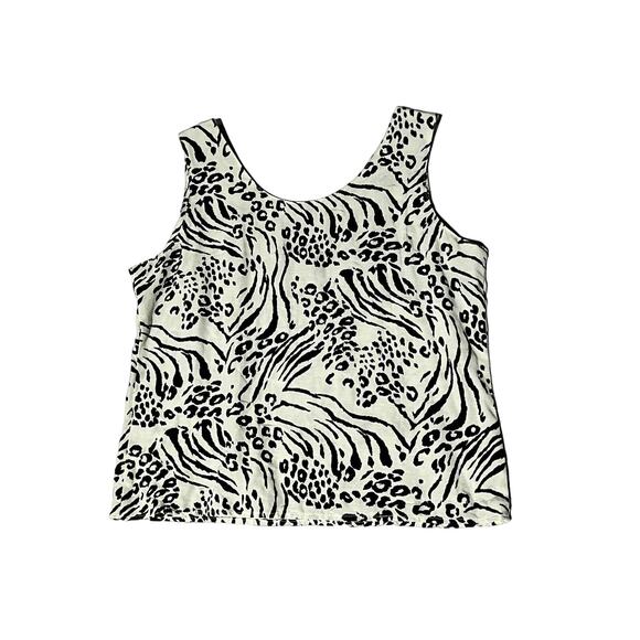 Vintage 80s 3-Piece Animal Print Suit Set Black White Zebra Leopard Small USA - Picture 15 of 16